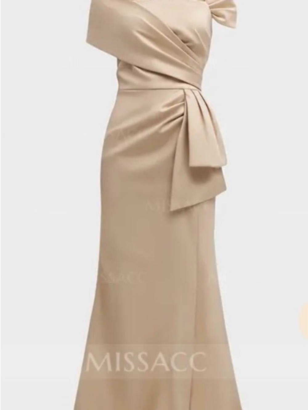MissAcc One-Shoulder Cream Maxi Dress